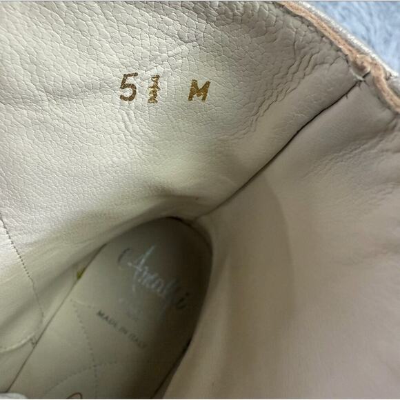 Amalfi by Rangoni Faraona Ankle Boots Women's Gold Booties Italian Leather 5.5 - Picture 3 of 10